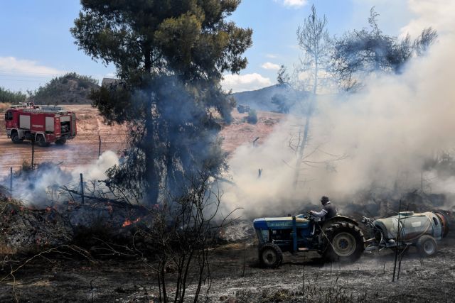 Συναγερμός από την πυρκαγιά στις Κεχριές Κορινθίας – Εκκενώθηκε οικισμός