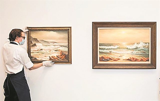 «Πειραγμένες» θαλασσογραφίες του Μπάνκσι σε δημοπρασία