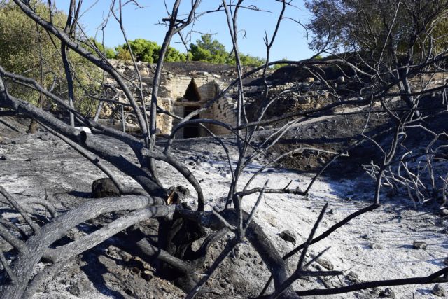 Φωτιά στις Μυκήνες: «Δεν επλήγησαν οι αρχαιότητες» λέει το ΥΠΠΟΑ – Οι πρώτες εικόνες από τον αρχαιολογικό χώρο