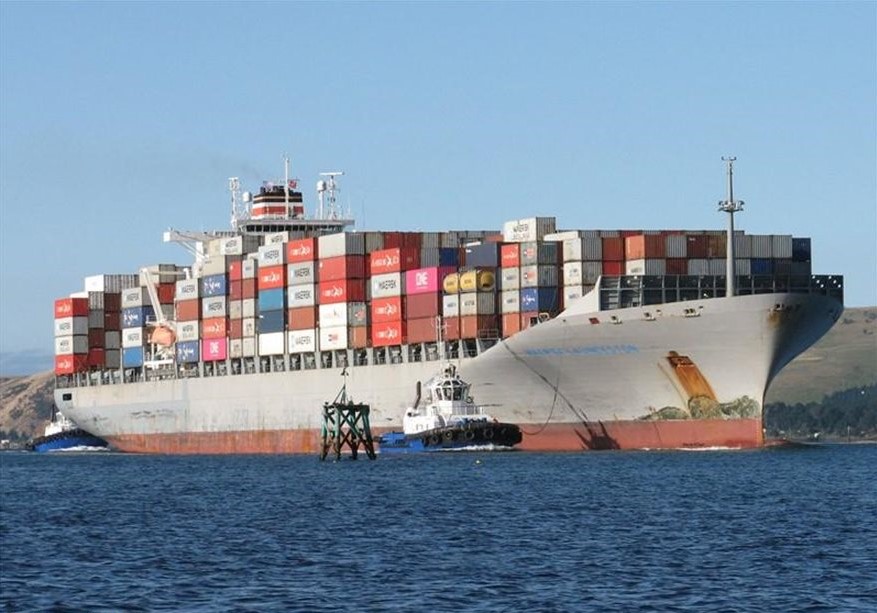Σύγκρουση πλοίων στον Πειραιά : Το μεγαθήριο Maersk Launceston που συγκρούστηκε με το «Καλλιστώ»