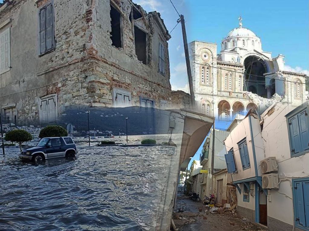 Σάμος : Δύο νεκρά παιδιά – Εικόνες καταστροφής από τον σεισμό και τα τρία κύματα τσουνάμι