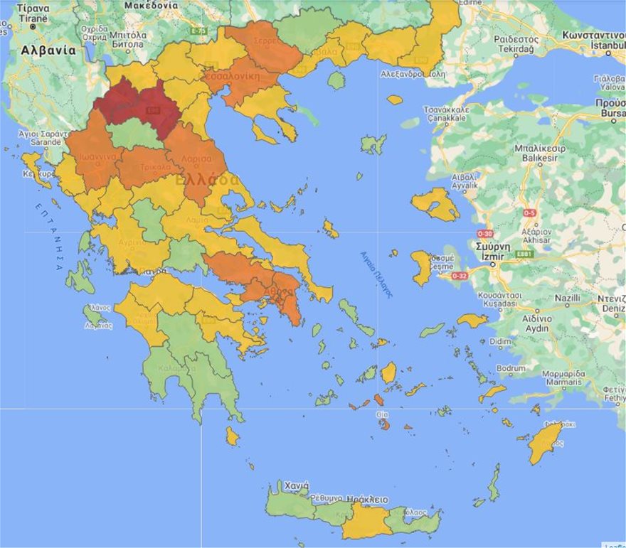 Κοροναϊός : Αλλαγές στον Χάρτη Υγειονομικής Ασφάλειας – Σε ποιες περιοχές