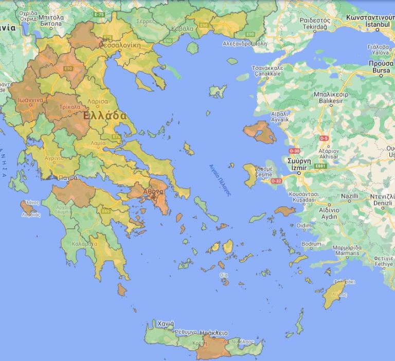 Κοροναϊός: Ο χάρτης της υγειονομικής ασφάλειας της Ελλάδας ανά περιοχή | tanea.gr