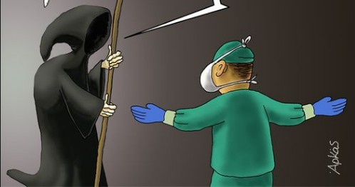 Κοροναϊός : Το νέο «μαύρο» σκίτσο του Αρκά για τον «πόλεμο» στα νοσοκομεία | tanea.gr