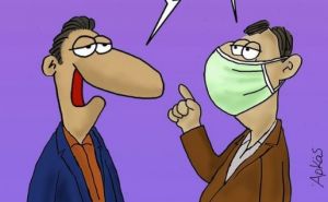 Αρκάς : Νέο δηκτικό σκίτσο για τους αρνητές της μάσκας