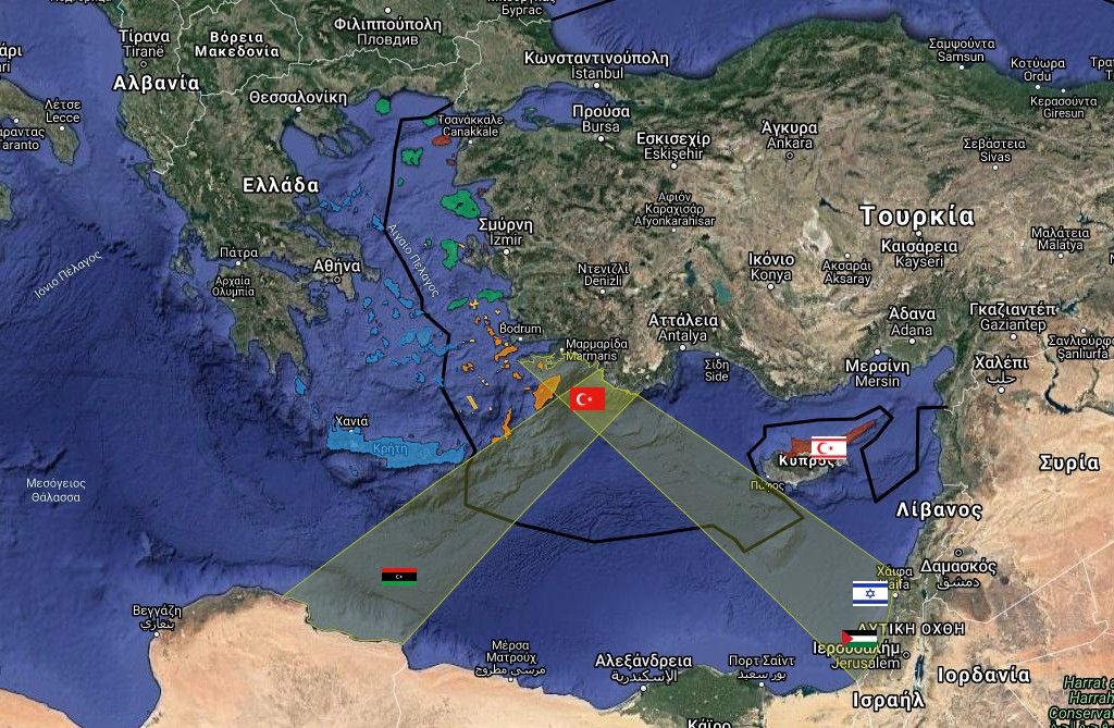 Οι Τούρκοι δημοσίευσαν στο Google Maps τον χάρτη της «Γαλάζιας Πατρίδας»