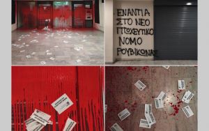 Ρουβίκωνας : Επίθεση σε εφορίες της Αττικής με μπογιές