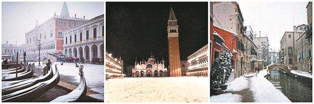 Οι έλληνες κάτοικοι φωτογραφίζουν τη χιονισμένη Ιταλία