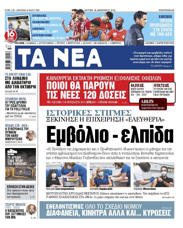 ΝΕΑ 28.12.2020 | tanea.gr