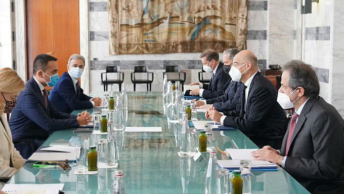 Δένδιας σε Ντι Μάιο: Θα θέλαμε ισχυρή στήριξη για τις κυρώσεις στην Τουρκία