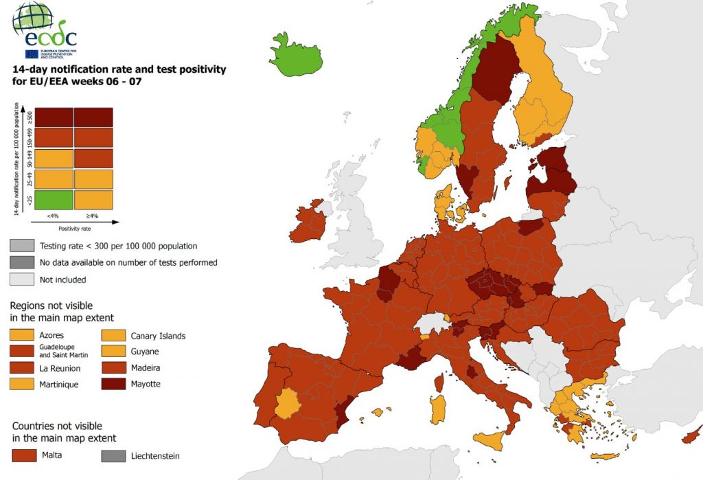Κοροναϊός – Χάρτης ECDC : Τι άλλαξε στην Ελλάδα