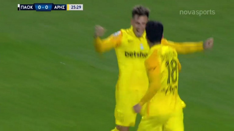 ΠΑΟΚ – Άρης : Υπέροχο πλασέ του Μπερτόγλιο και 0-1