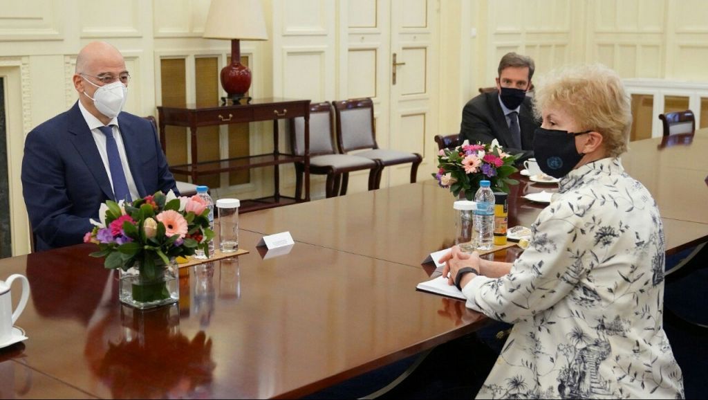 Συνάντηση Δένδια με την Ειδική Απεσταλμένη του ΟΗΕ για το Κυπριακό