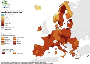 Και στους χάρτες του ECDC «κοκκίνησε» η μισή Ελλάδα