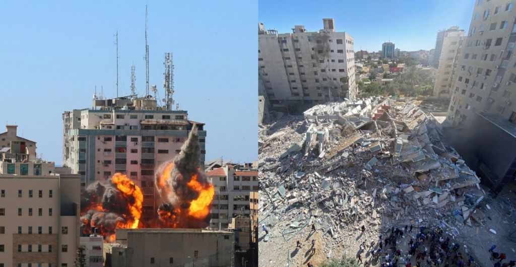 Γάζα: Συγκλονιστικές εικόνες μετά τον βομβαρδισμό έδρας διεθνών ΜΜΕ