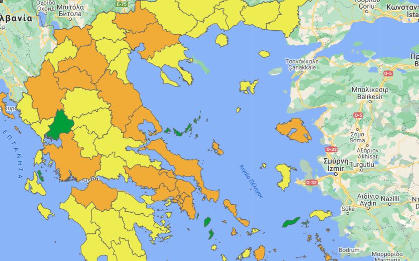 Αυτός είναι ο νέος επιδημιολογικός χάρτης της χώρας