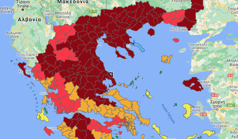 Κοροναϊός – Ακόμη τρεις περιοχές στο βαθύ κόκκινο