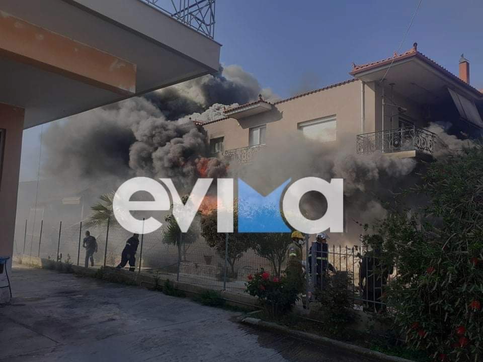Εύβοια: Μεγάλη φωτιά σε επιχείρηση στο Βέλος