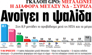 Στα «ΝΕΑ» της Δευτέρας: Ανοίγει η ψαλίδα