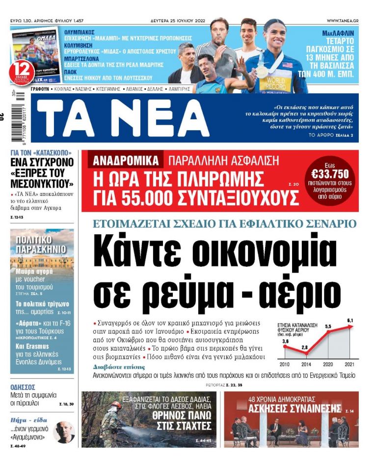 ΝΕΑ 25.07.2022 | tanea.gr