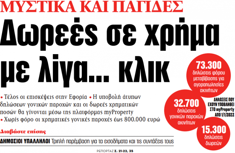 Στα «ΝΕΑ» της Δευτέρας: Δωρεές σε χρήμα με λίγα… κλικ | tanea.gr