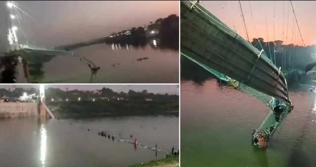 Κατέρρευσε κρεμαστή γέφυρα στο Γκουτζαράτ – Εκατοντάδες άνθρωποι έπεσαν σε ποταμό
