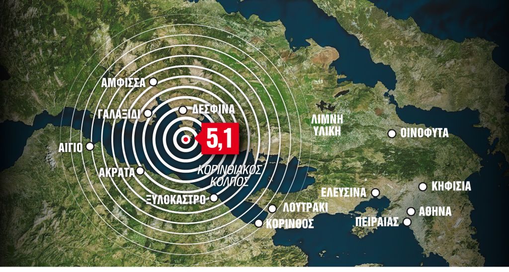 Σεισμός: Τα 5,1 ρίχτερ στον Κορινθιακό και τα γειτονικά ρήγματα