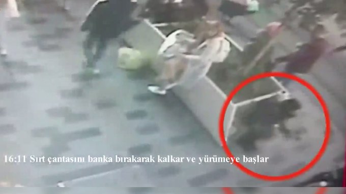 Φονική επίθεση στην Κωνσταντινούπολη: Η στιγμή που η βομβίστρια περιμένει στο παγκάκι