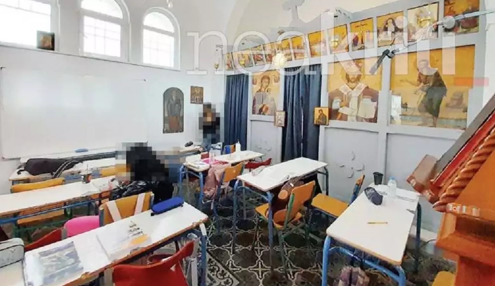 Ηράκλειο: Η έλλειψη αιθουσών έστειλε τους μαθητές του Καπετανάκειου να κάνουν μάθημα μέσα σε εκκλησάκι