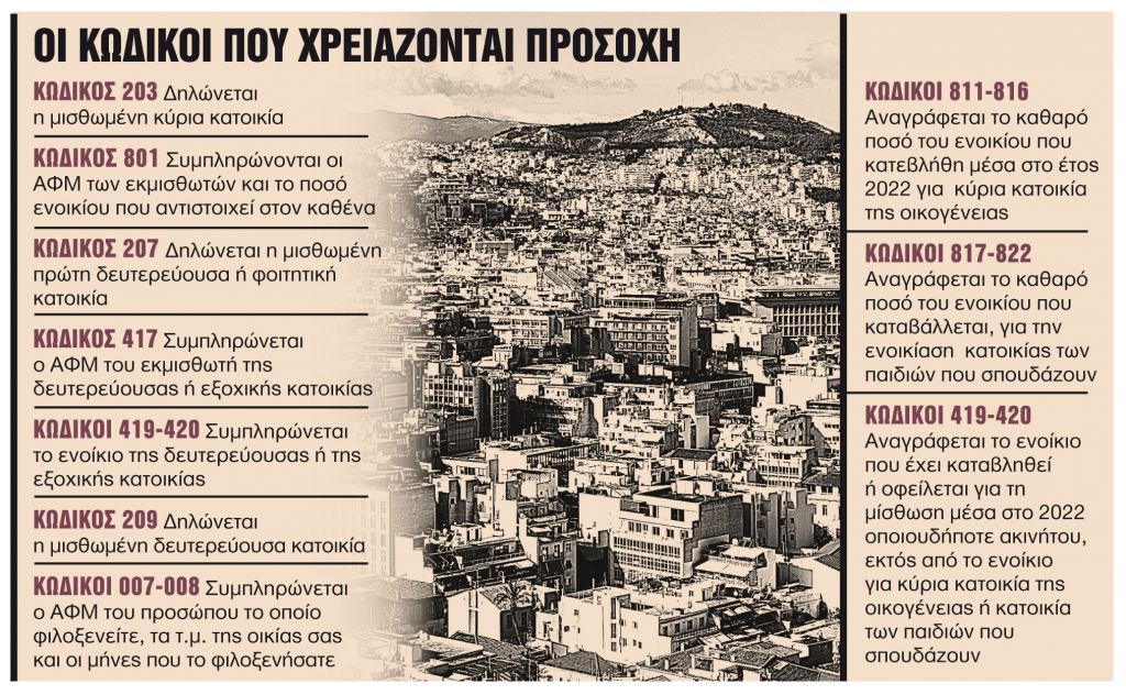 Τα επτά «κλειδιά» της φορο-δήλωσης για τους ενοικιαστές