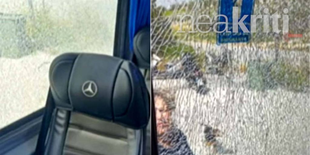 Ηράκλειο: Γάντζος γερανού χτύπησε λεωφορείο – Από τύχη γλίτωσαν τα χειρότερα μητέρα και το μωρό της