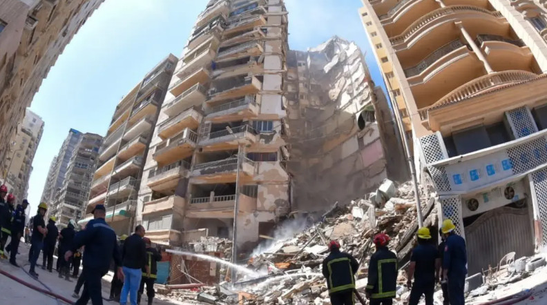 Κατέρρευσε πολυώροφο κτίριο στην Αλεξάνδρεια