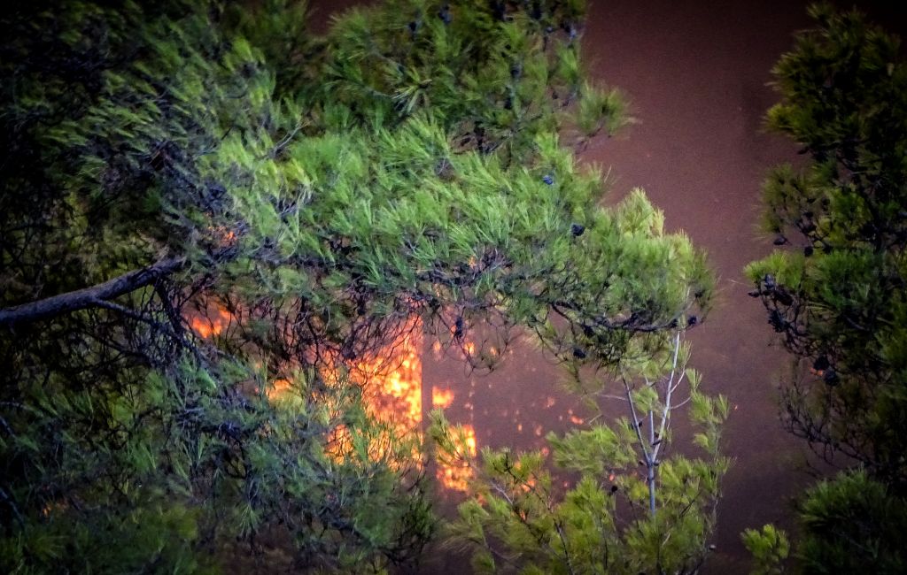 Φωτιά στη Ρόδο: Φωτογραφία από δορυφόρο δείχνει το μέγεθος της καταστροφής ενώ καίγονται σπίτια