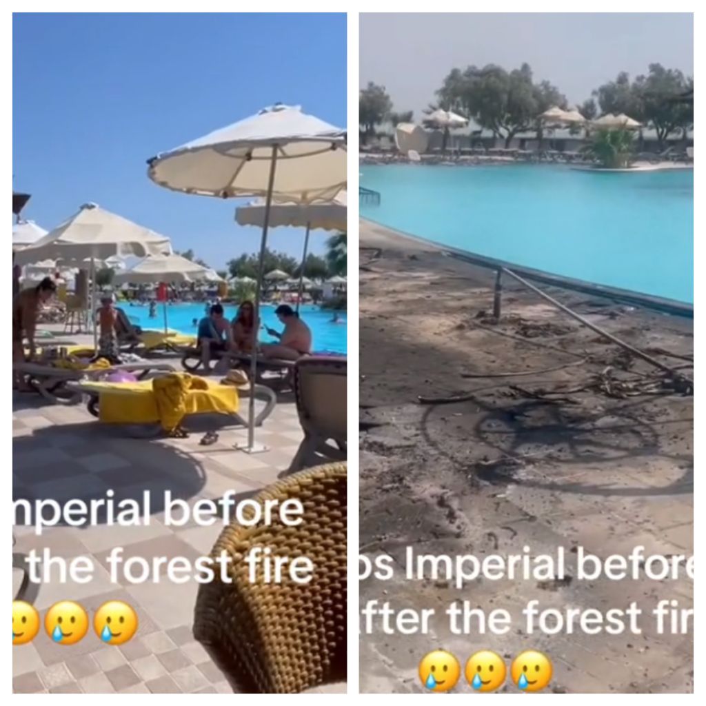 Φωτιά στη Ρόδο: Σοκαριστικό βίντεο από ξενοδοχείο στη Λίνδο – Το πριν και το μετά της πυρκαγιάς