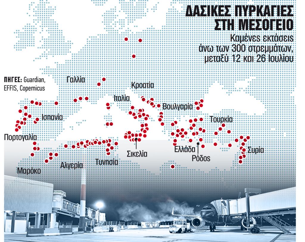 Μάχη με τις πυρκαγιές σε εννέα χώρες της Μεσογείου