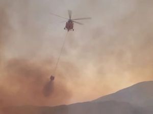 Φωτιά στην Ρόδο: Καίει εκτός ελέγχου δασική έκταση