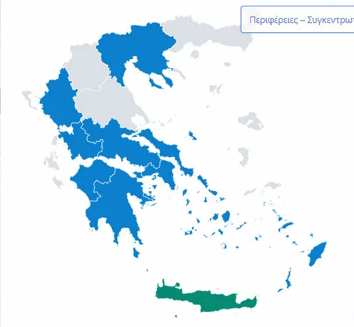 «Γαλάζιος» ο χάρτης – Ισχυρό προβάδισμα ΝΔ σε 8 από τις 13 περιφέρειες