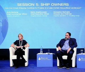 Οι ηγέτες του LNG Βαγγέλης Μαρινάκης και Μαρία Αγγελικούση συζητούν για το μέλλον της ναυτιλίας