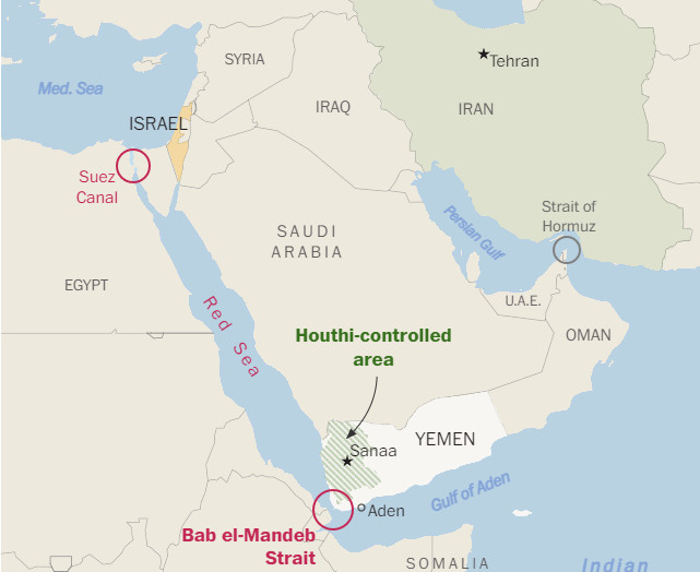 Οι ναυτιλιακές αναστέλλουν τα δρομολόγια στην Ερυθρά Θάλασσα – Το κρίσιμο πέρασμα που ελέγχουν οι Χούθι [χάρτες]