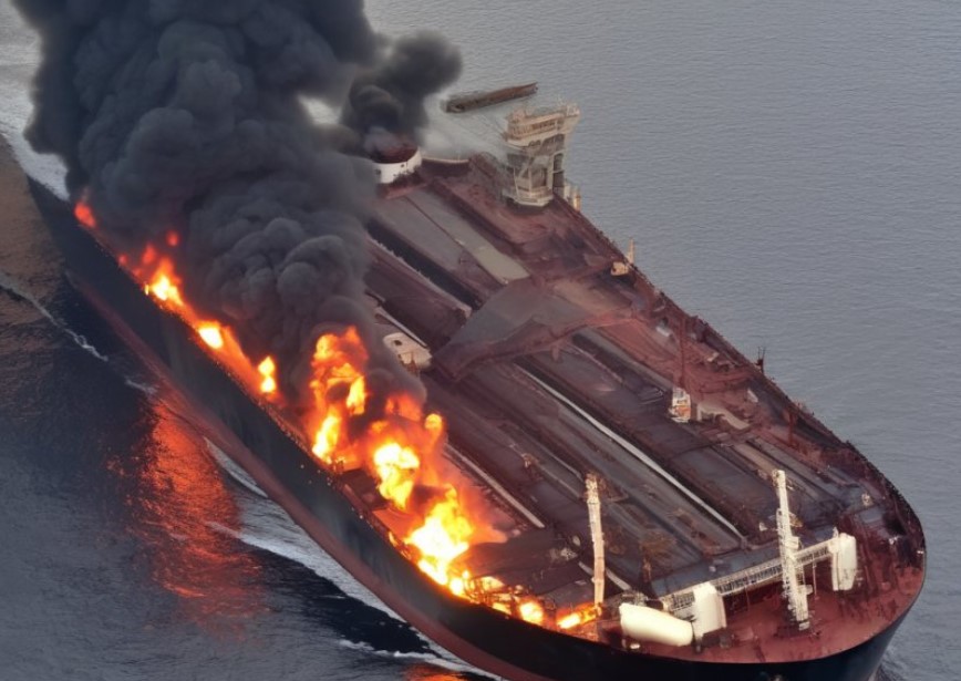 Ερυθρά Θάλασσα: Εξακολουθεί να φλέγεται το βρετανικό δεξαμενόπλοιο που χτύπησαν οι Χούθι
