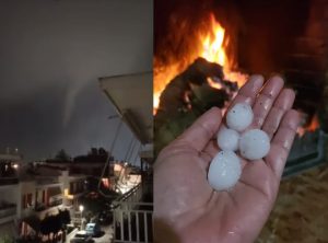 Μεγάλες ζημιές στη Ρόδο από ανεμοστρόβιλο και χαλάζι στο μέγεθος καρυδιού – Δείτε βίντεο