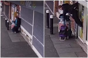 Απίστευτο βίντεο – Η στιγμή που το ρολό καταστήματος σηκώνει στον αέρα ηλικιωμένη