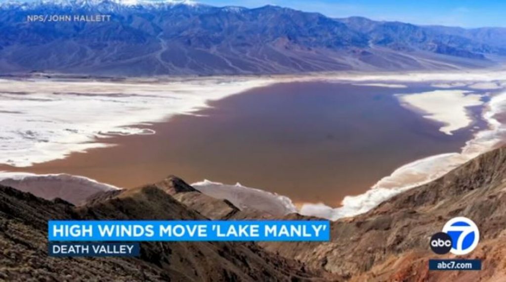 Πρωτοφανές φαινόμενο σε λίμνη της Καλιφόρνιας – Μετακινήθηκε από ισχυρούς ανέμους 