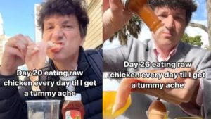 «Θα τρώω μέχρι να παω στο νοσοκομείο» – Άνδρας τρώει ωμό κοτόπουλο για 100 μέρες