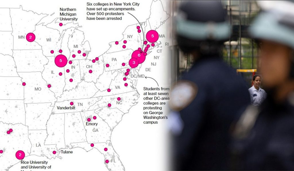 Γέμισαν οι ΗΠΑ «αντισημίτες» – Οι χάρτες και τα στατιστικά της βίας στα Πανεπιστήμια