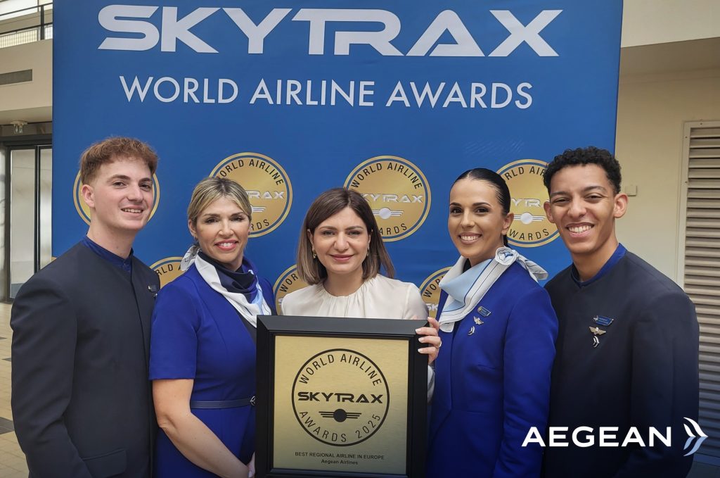 AEGEAN: Καλύτερη περιφερειακή αεροπορική στην Ευρώπη για 14η χρονιά