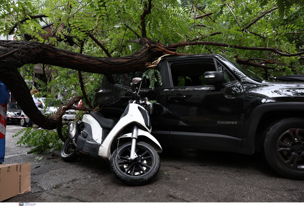 Έπεσε δέντρο στο κέντρο της Αθήνας – Ένας τραυματίας