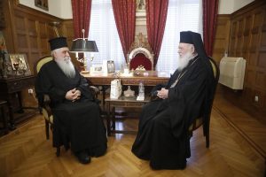 Συνάντηση του Αρχιεπισκόπου Ιερώνυμου με τον Αρχιεπίσκοπο Σινά Συμεών