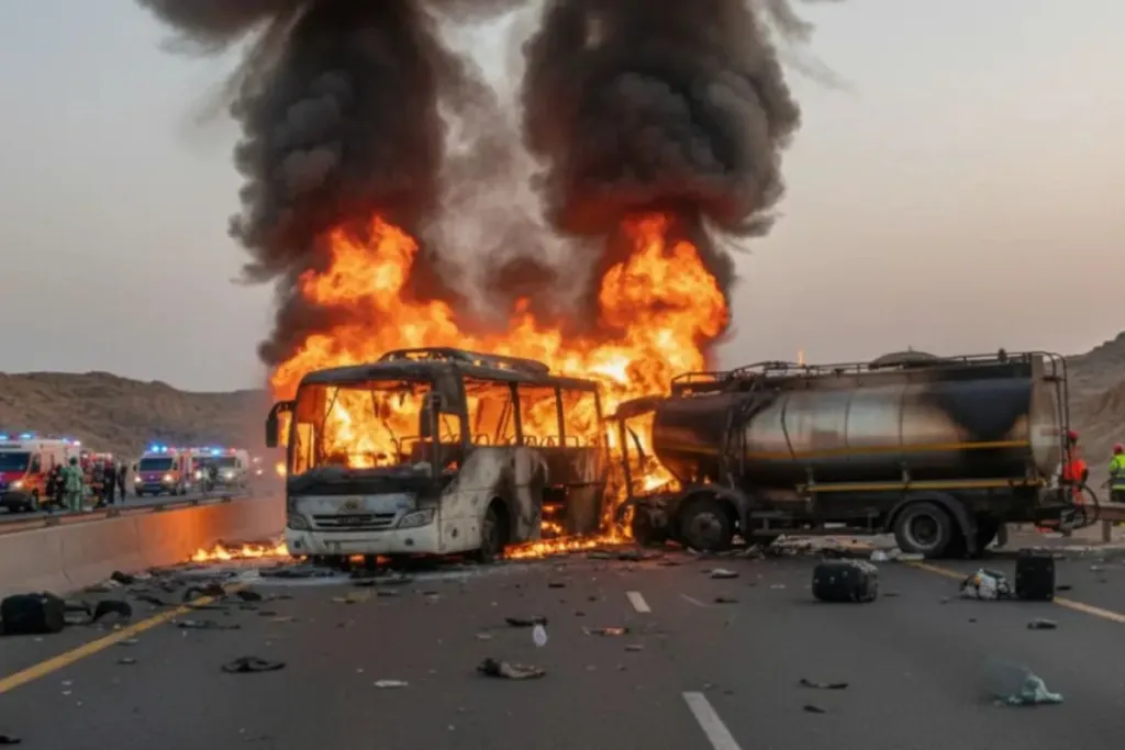 Σαουδική Αραβία: Στις φλόγες λεωφορείο με Ινδούς προσκυνητές κοντά στην Μεδίνα – 45 νεκροί