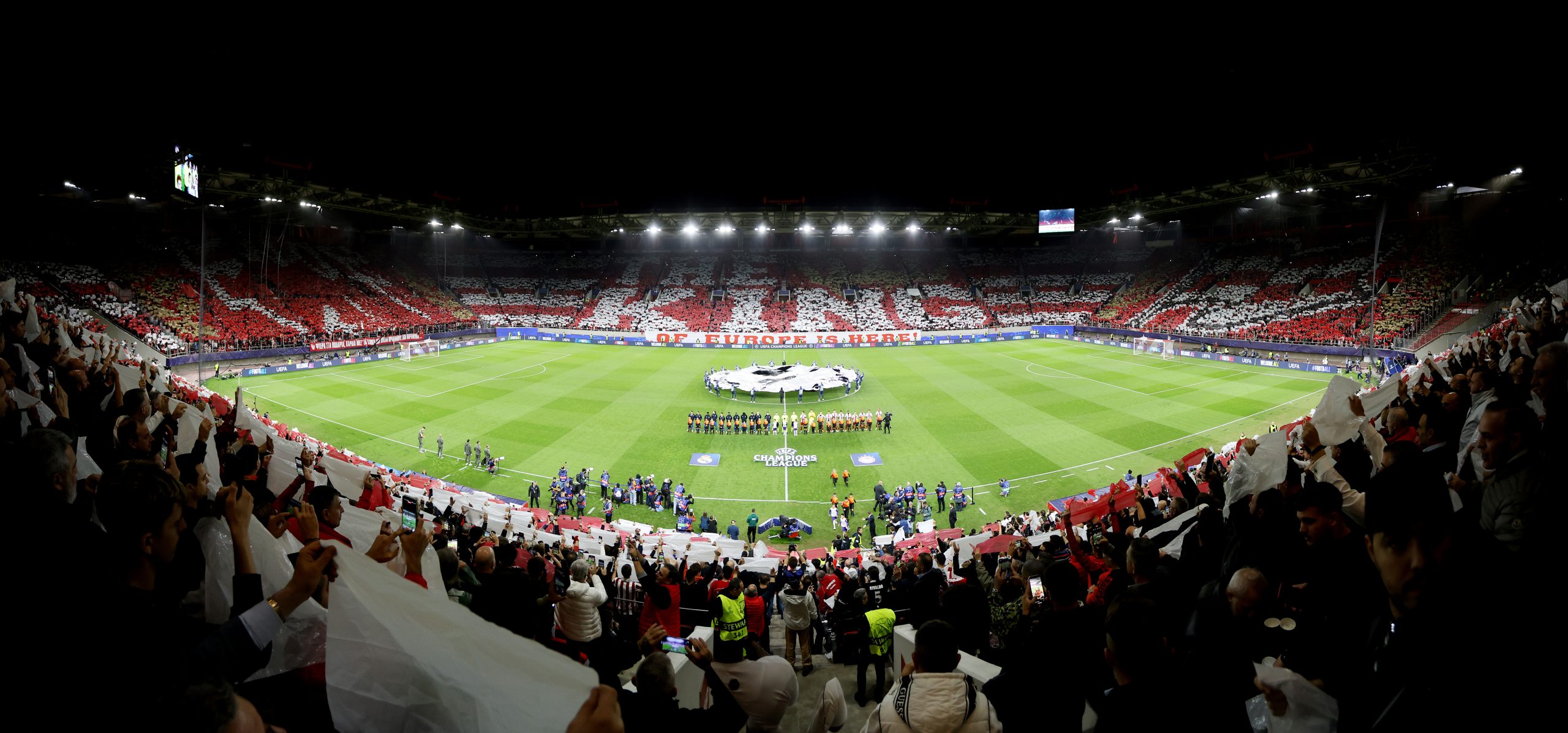 Ολυμπιακός – Ρεάλ Μαδρίτης: Το εντυπωσιακό κορεό στο Καραϊσκάκη